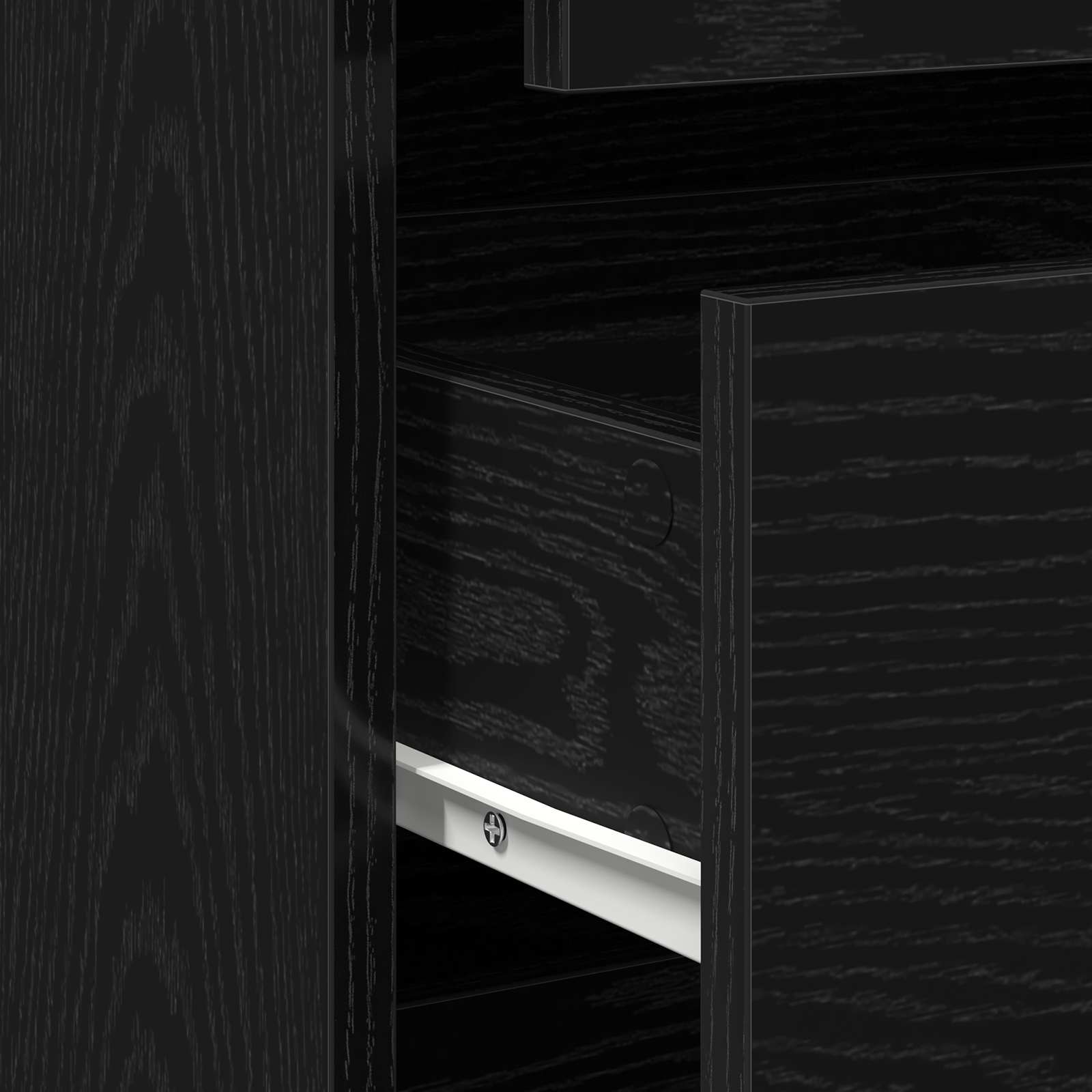 Schubladenschrank 3-Schublade Schwarz 80 x 41 x 58 cm