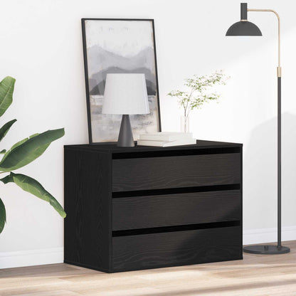 Schubladenschrank 3-Schublade Schwarz 80 x 41 x 58 cm