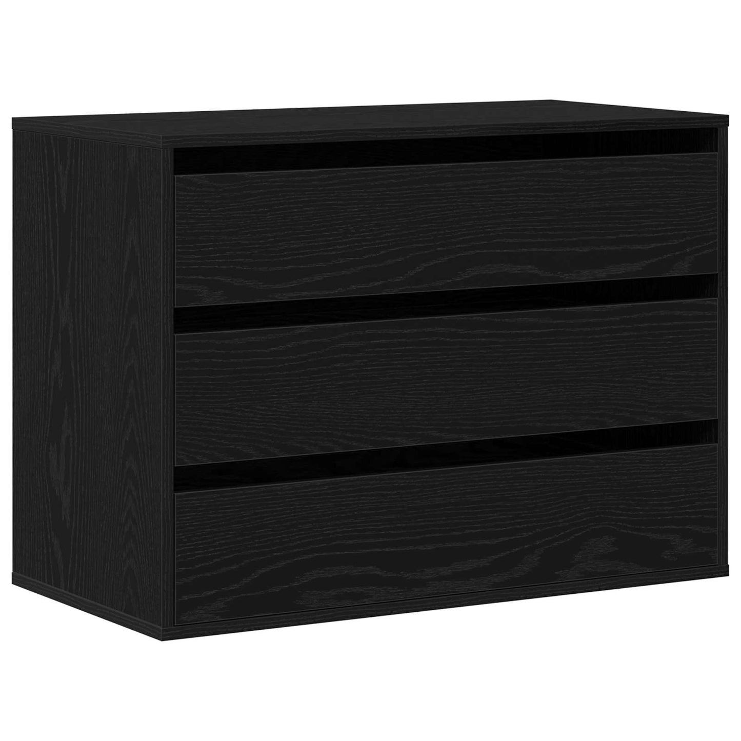 Schubladenschrank 3-Schublade Schwarz 80 x 41 x 58 cm