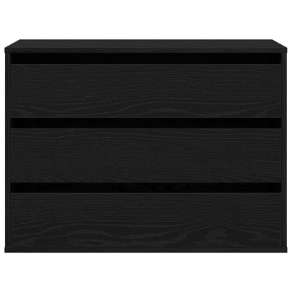 Schubladenschrank 3-Schublade Schwarz 80 x 41 x 58 cm