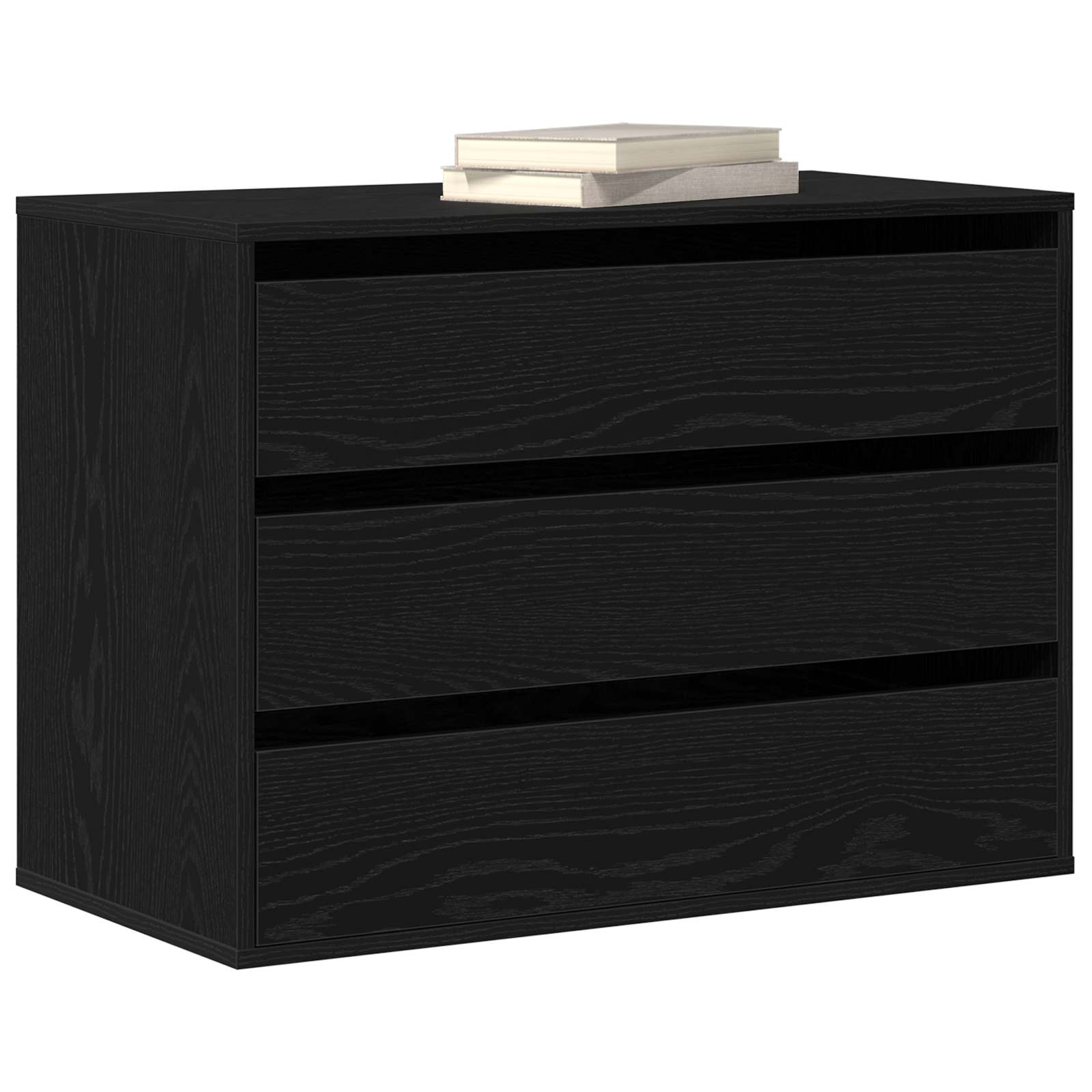 Schubladenschrank 3-Schublade Schwarz 80 x 41 x 58 cm