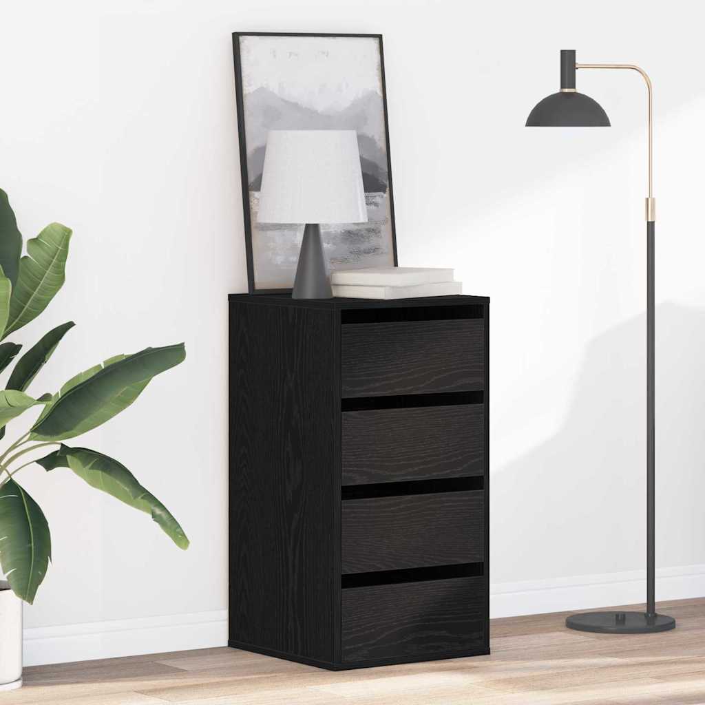Schubladenschrank 3-Schublade Schwarz 40 x 41 x 76 cm