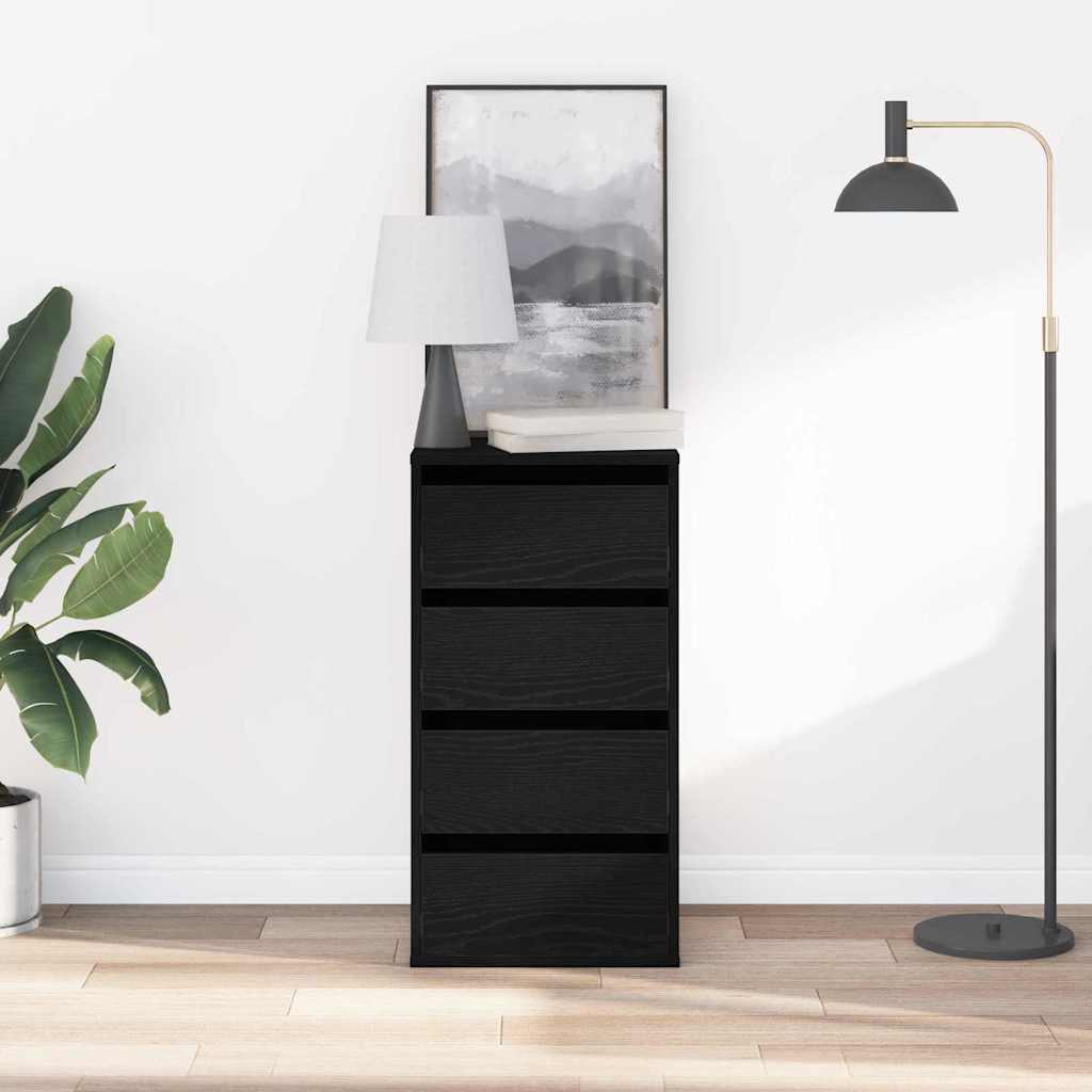 Schubladenschrank 3-Schublade Schwarz 40 x 41 x 76 cm