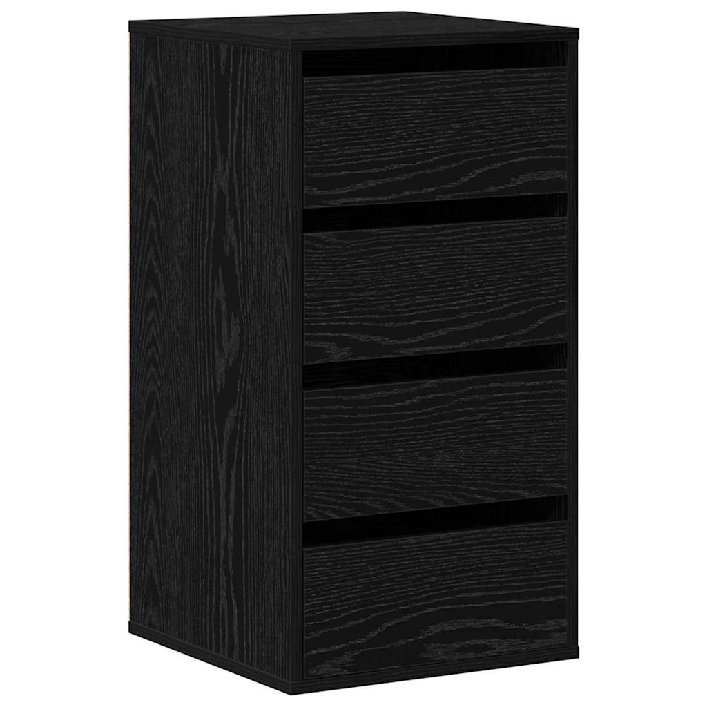 Schubladenschrank 3-Schublade Schwarz 40 x 41 x 76 cm