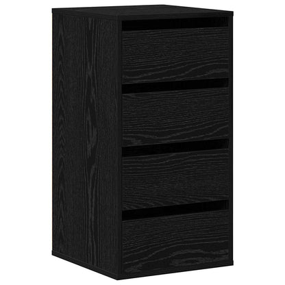 Schubladenschrank 3-Schublade Schwarz 40 x 41 x 76 cm