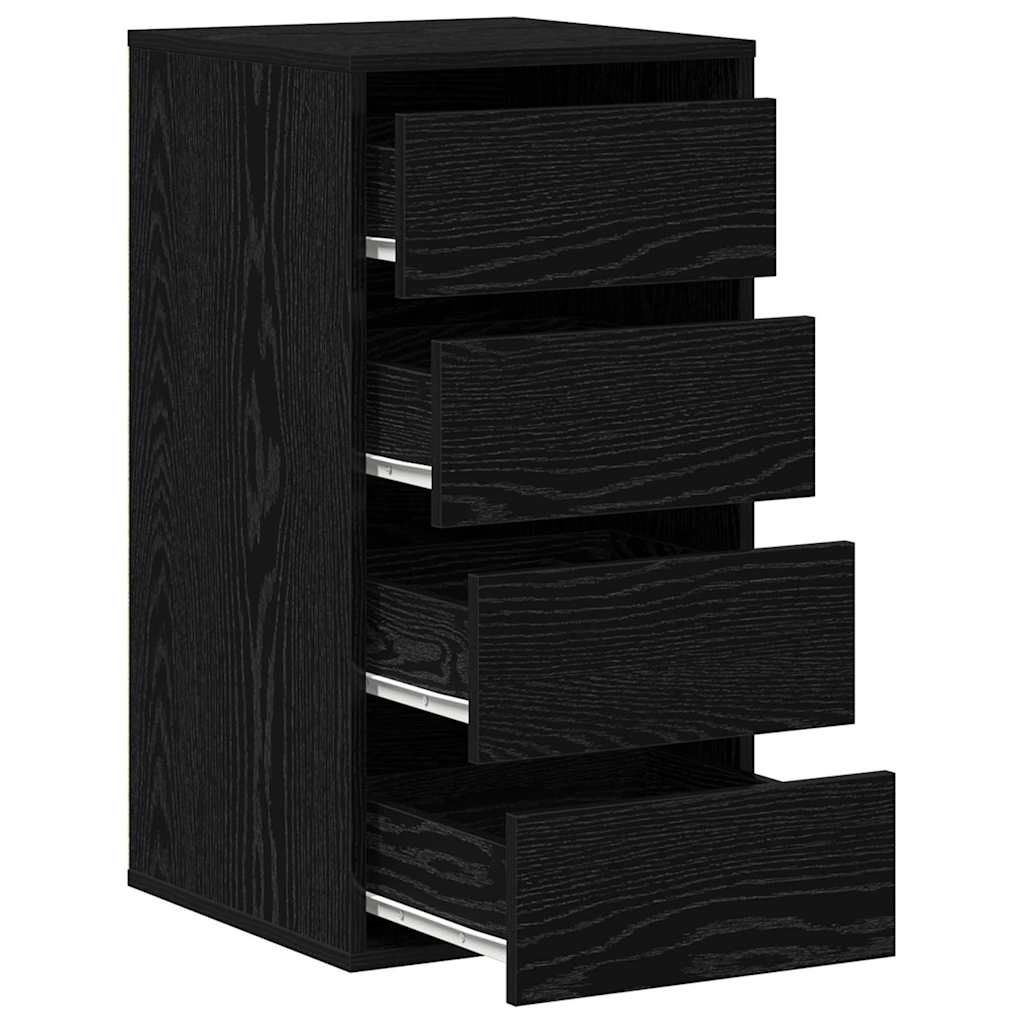 Schubladenschrank 3-Schublade Schwarz 40 x 41 x 76 cm