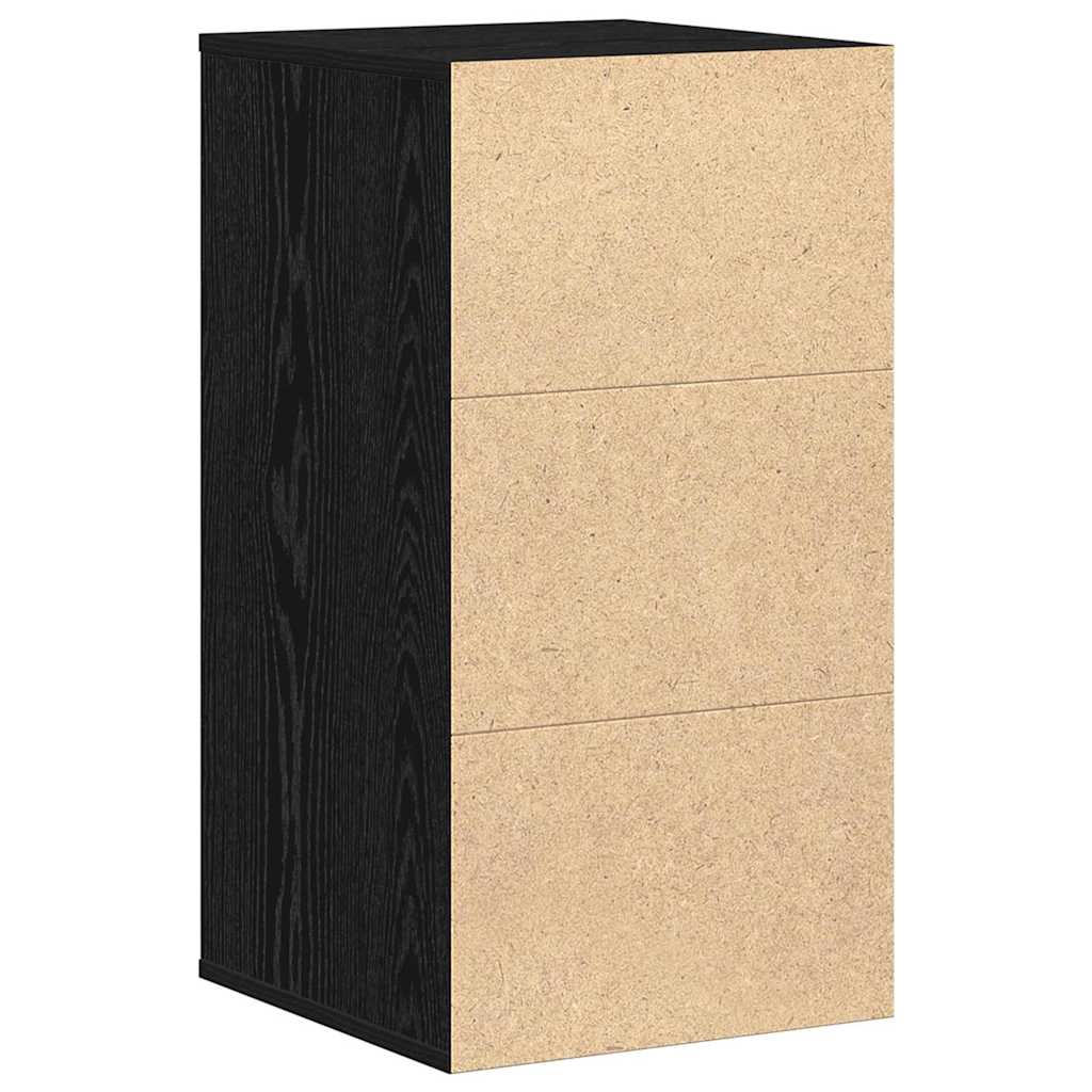 Schubladenschrank 3-Schublade Schwarz 40 x 41 x 76 cm