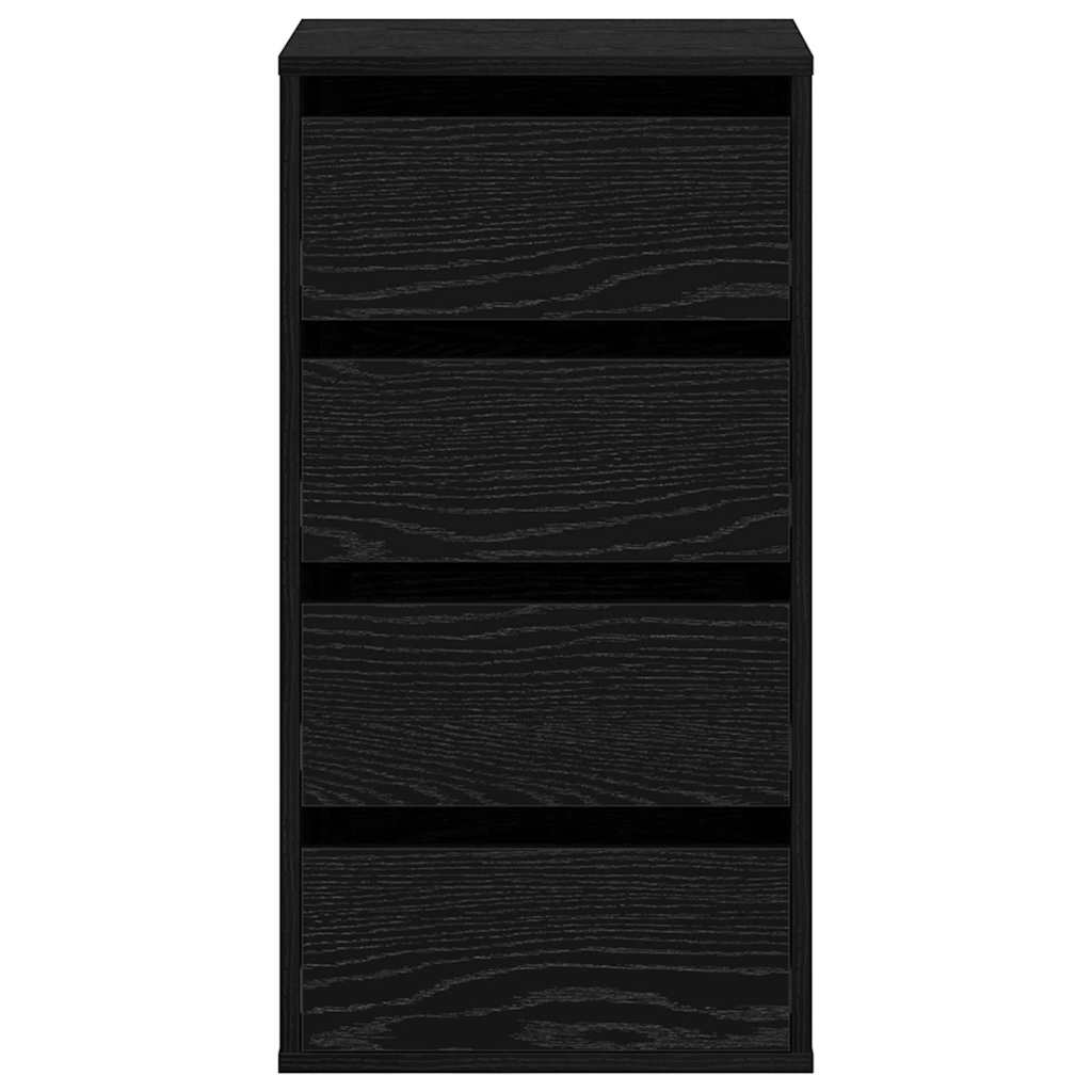 Schubladenschrank 3-Schublade Schwarz 40 x 41 x 76 cm