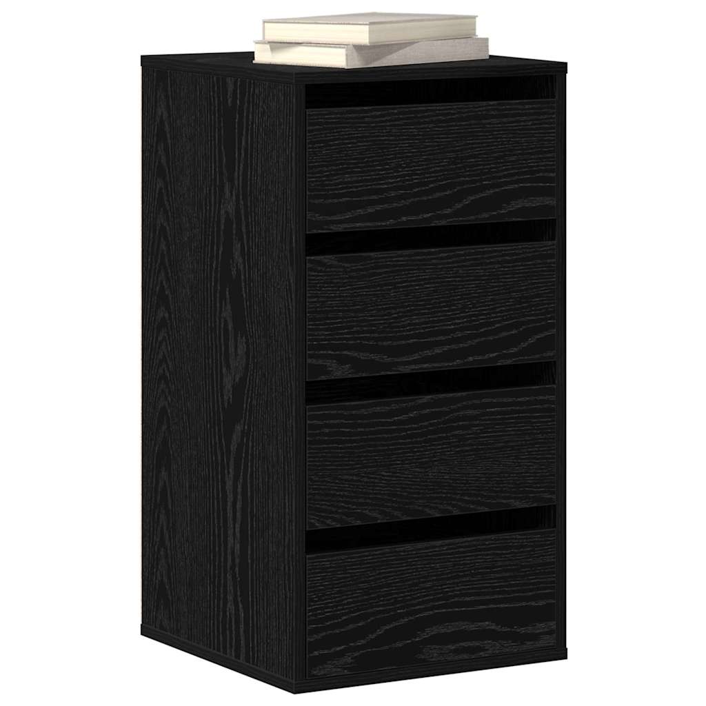Schubladenschrank 3-Schublade Schwarz 40 x 41 x 76 cm