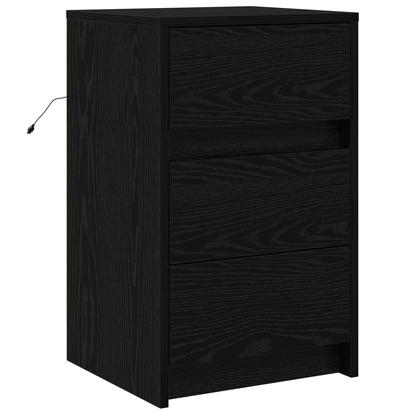 Nachttisch Schwarz Eichen-Optik 38 x 34 x 61 cm Holzwerkstoff