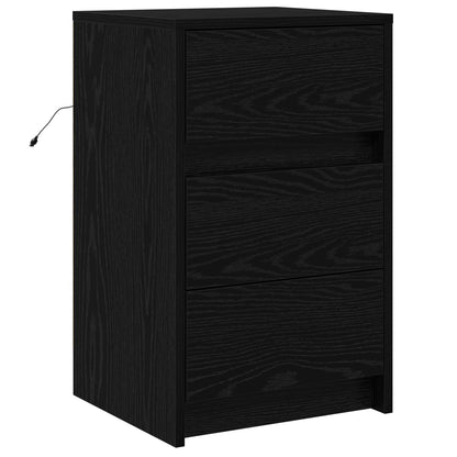 Nachttisch Schwarz Eichen-Optik 38 x 34 x 61 cm Holzwerkstoff