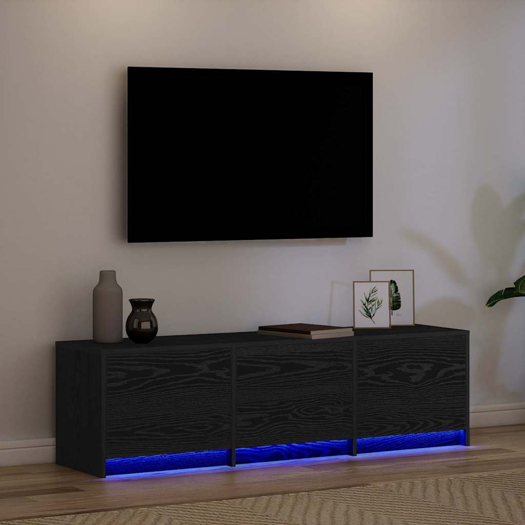 TV-Schrank Schwarz Eichen-Optik 140 x 34 x 40 cm Holzwerkstoff