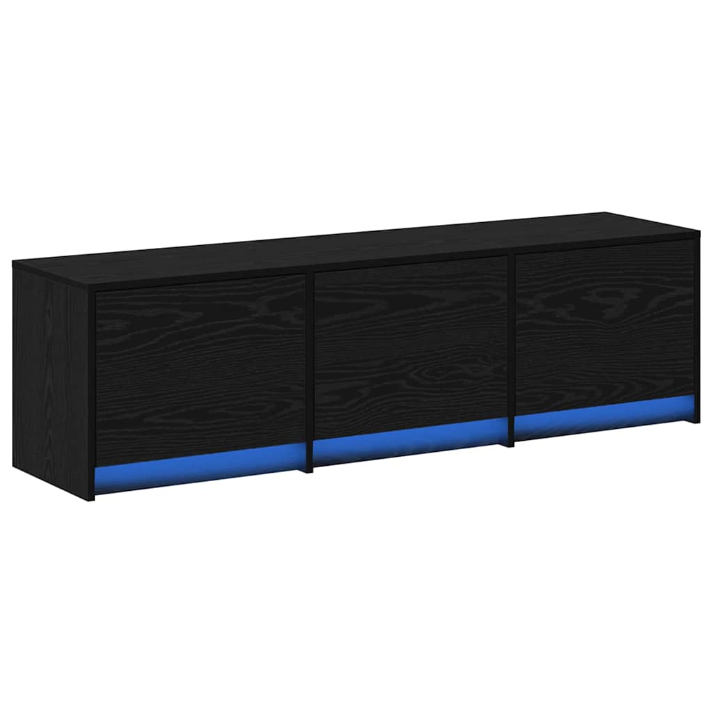 TV-Schrank Schwarz Eichen-Optik 140 x 34 x 40 cm Holzwerkstoff
