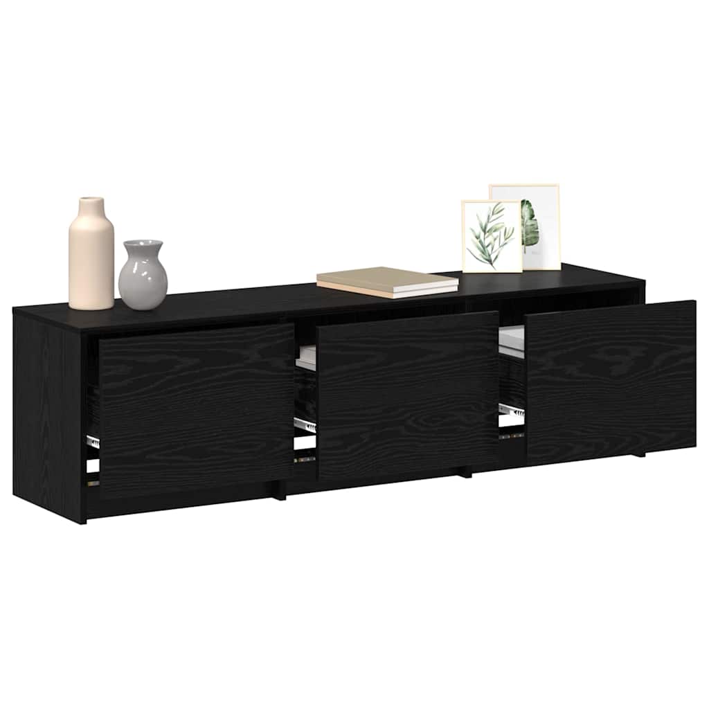 TV-Schrank Schwarz Eichen-Optik 140 x 34 x 40 cm Holzwerkstoff