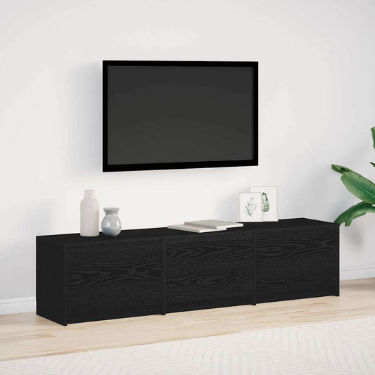 TV-Schrank Schwarz Eichen-Optik 162,5 x 34 x 40 cm