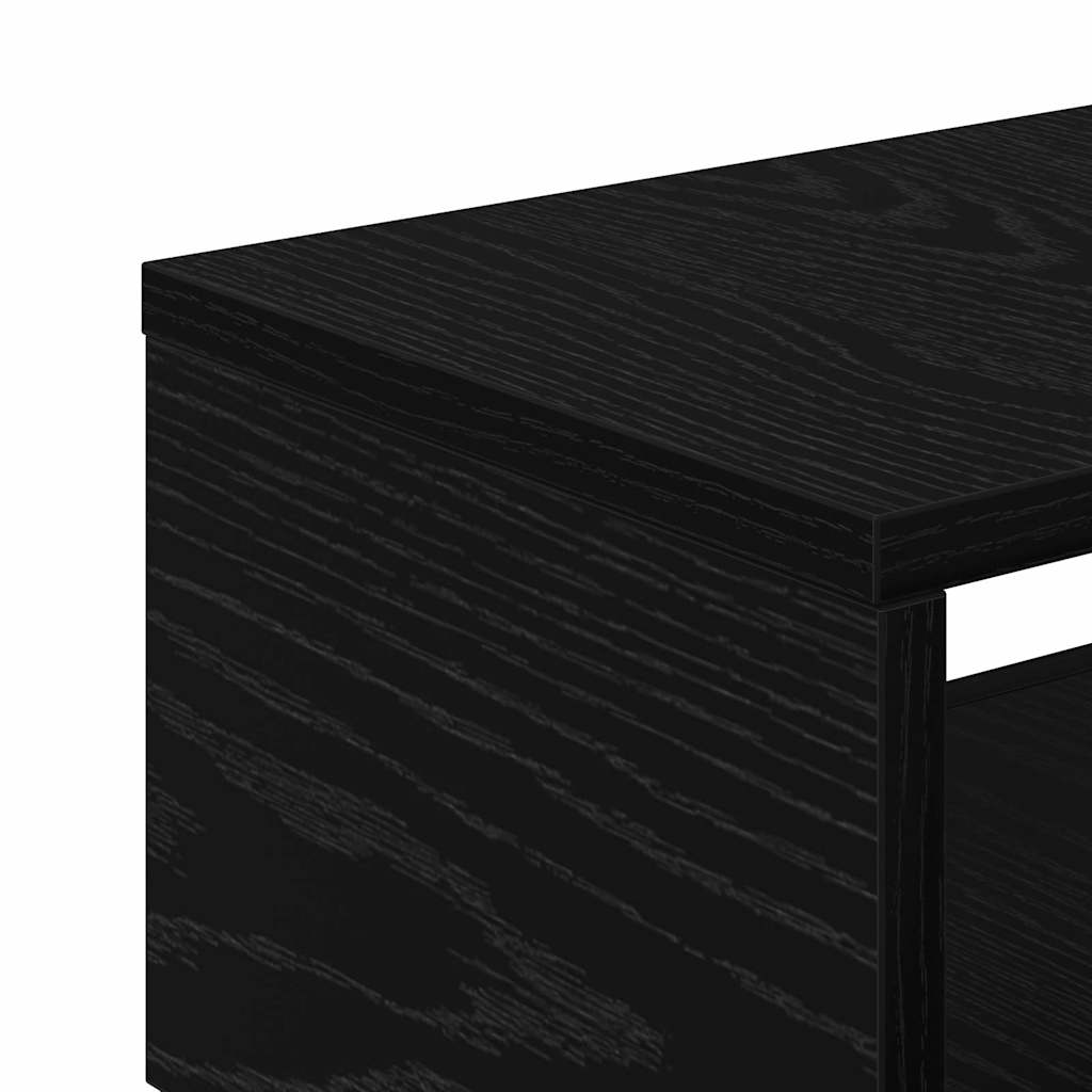 Schmaler Badschrank mit Rad Schwarze Eiche 33 x 23 x 65 cm