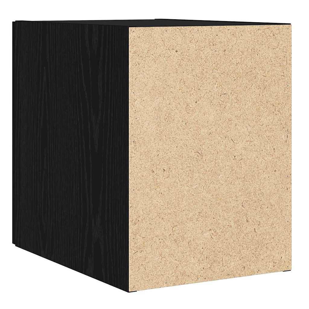 Wandschrank Wandmontiert Schwarz Eichen-Optik 30 x 42.5 x 40 cm