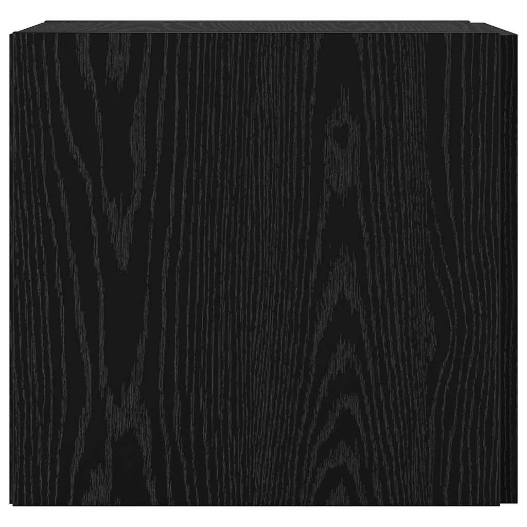 Wandschrank Wandmontiert Schwarz Eichen-Optik 30 x 42.5 x 40 cm