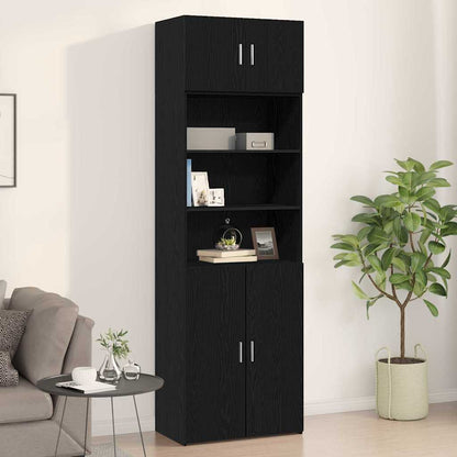 Wandschrank Schwarz Eichen-Optik 70 x 42,5 x 40 cm