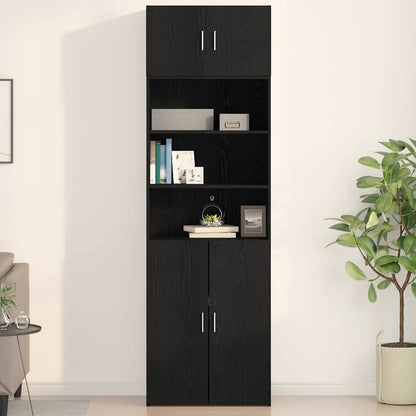 Wandschrank Schwarz Eichen-Optik 70 x 42,5 x 40 cm