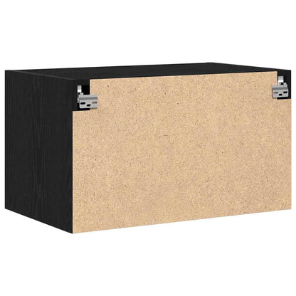 Wandschrank Schwarz Eichen-Optik 70 x 42,5 x 40 cm