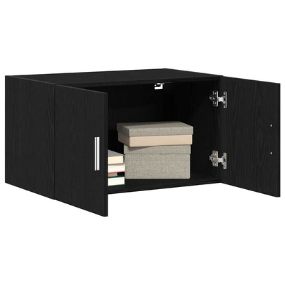 Wandschrank Schwarz Eichen-Optik 70 x 42,5 x 40 cm