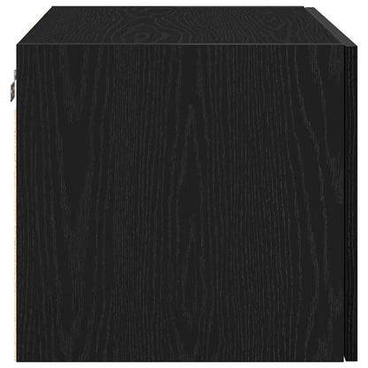 Wandschrank Schwarz Eichen-Optik 70 x 42,5 x 40 cm