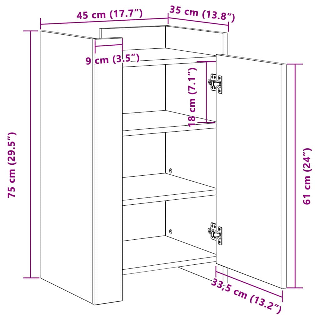 Sideboard Altholz 45 x 35 x 75 cm