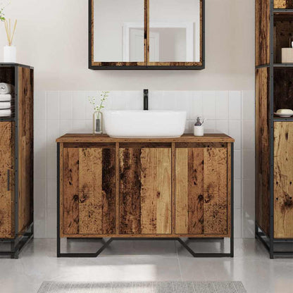 Waschbeckenschrank Altholz 91 x 35 x 60 cm Holzwerkstoff