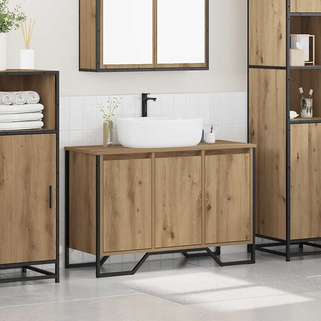 Waschbeckenunterschrank mit Tür Artisan Eiche 91 x 35 x 60 cm