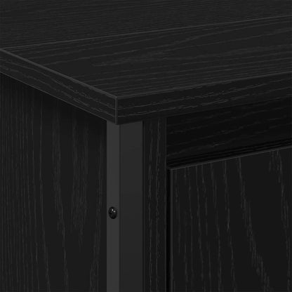 Waschbeckenschrank Schwarz Eichen-Optik 91 x 35 x 60 cm
