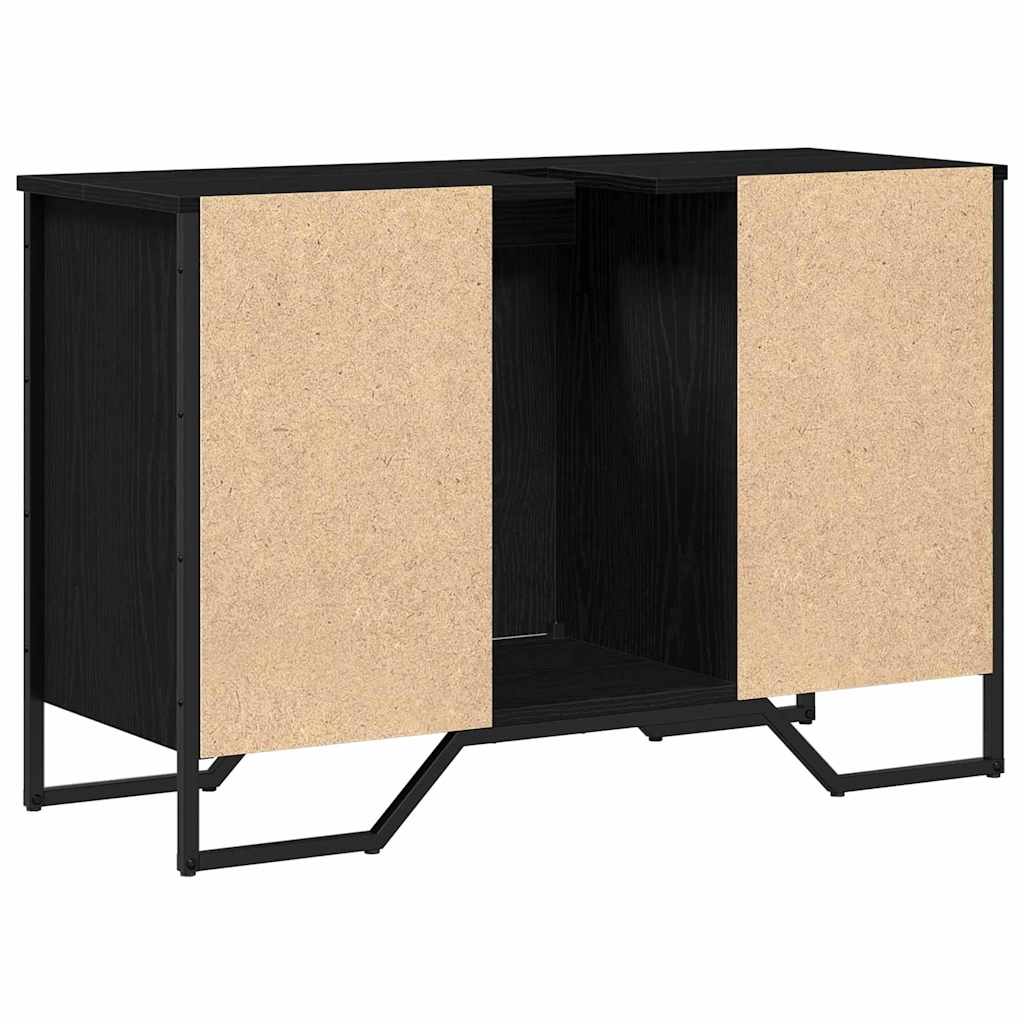 Waschbeckenunterschrank mit Tür Schwarze Eiche 91 x 35 x 60 cm