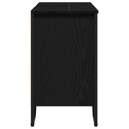 Waschbeckenschrank Schwarz Eichen-Optik 91 x 35 x 60 cm
