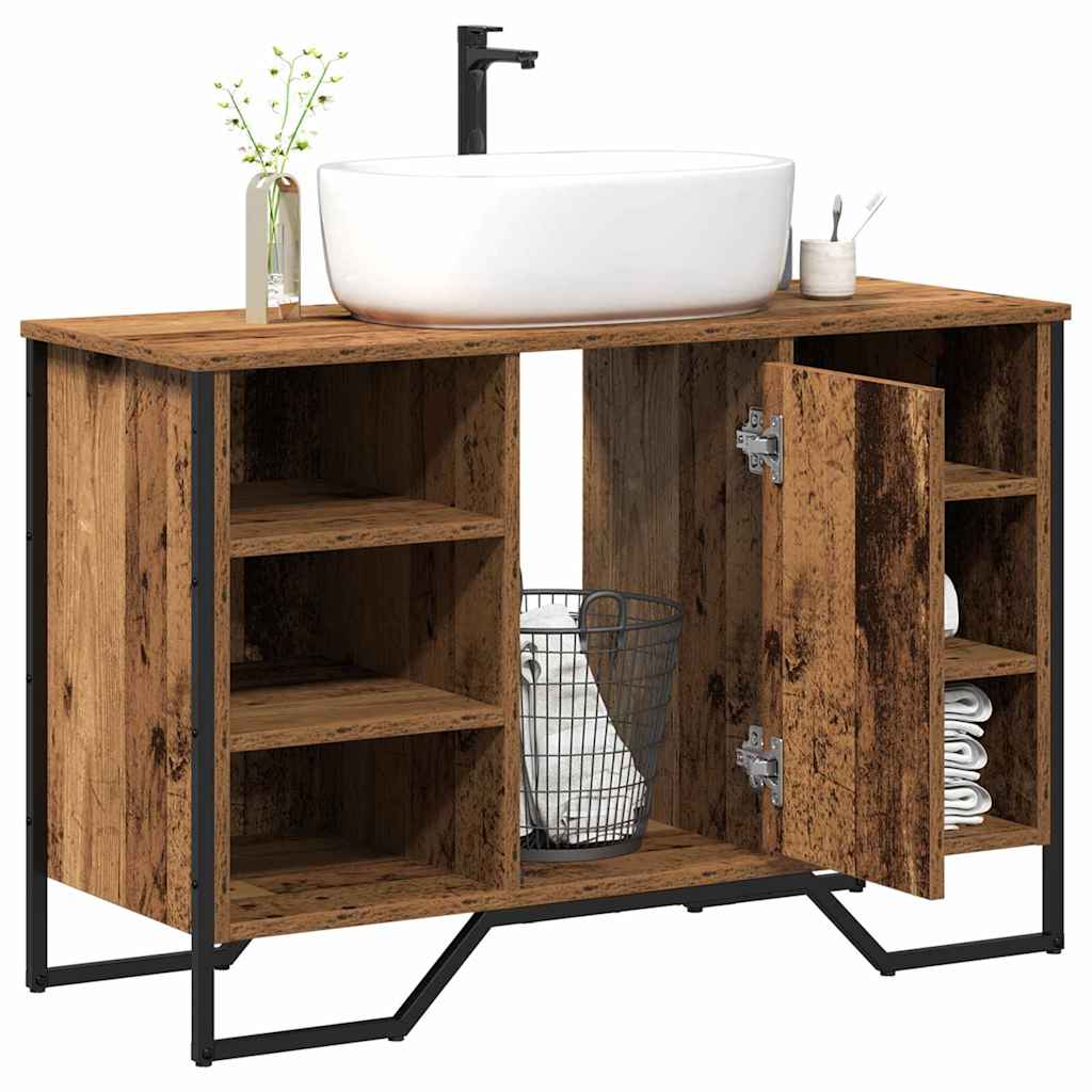 Waschbeckenschrank Altholz 91 x 35 x 60 cm Holzwerkstoff