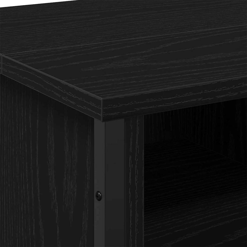 Waschbeckenschrank Schwarz Eichen-Optik 91 x 35 x 60 cm