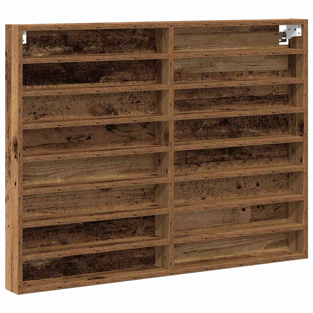 Vitrine Wandhalterung Altholz 100 x 8,5 x 75 cm Holzwerkstoff