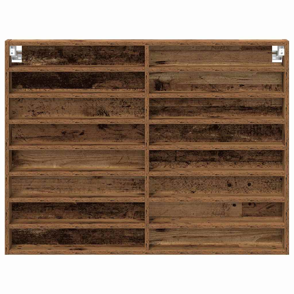 Vitrine Wandhalterung Altholz 100 x 8,5 x 75 cm Holzwerkstoff
