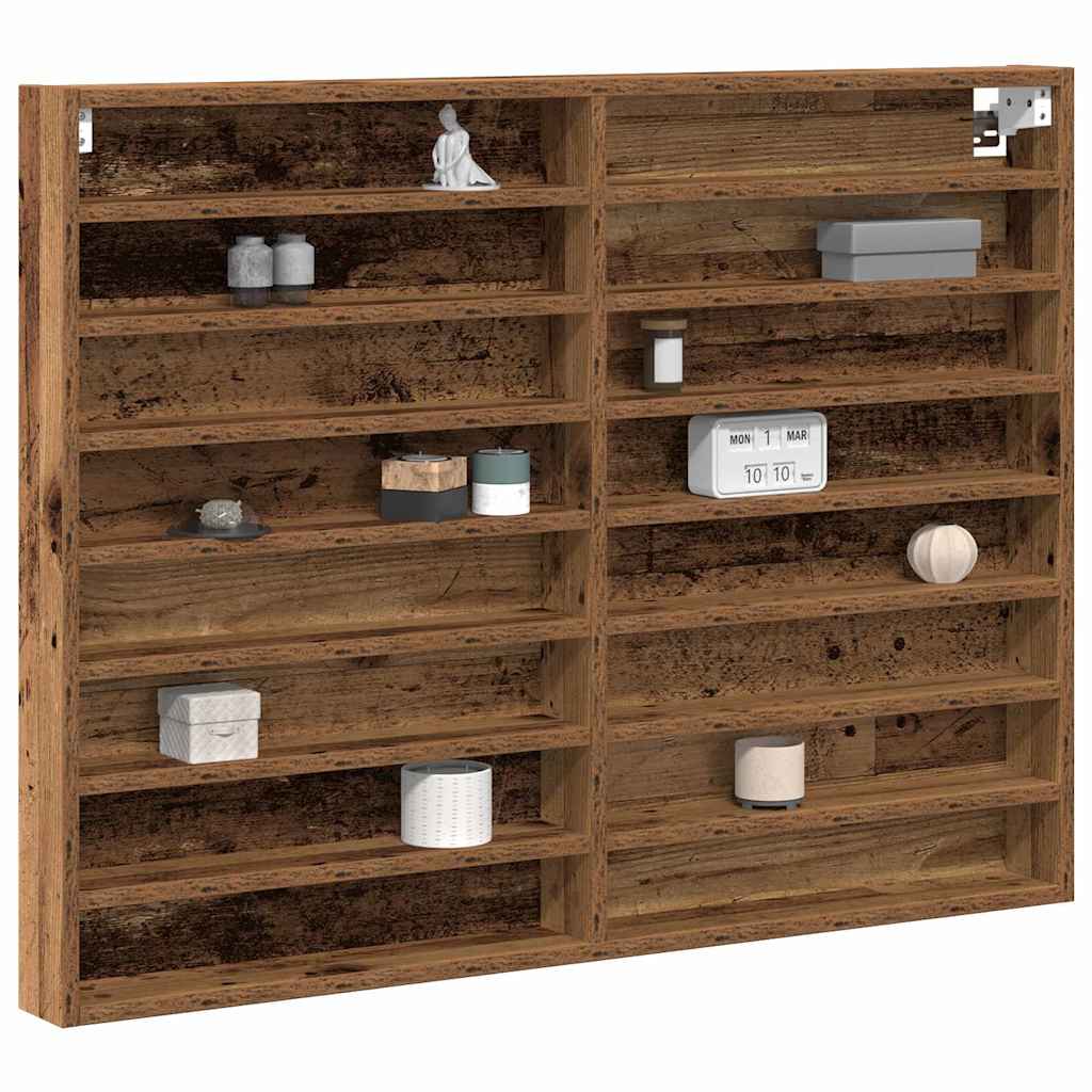 Vitrine Wandhalterung Altholz 100 x 8,5 x 75 cm Holzwerkstoff