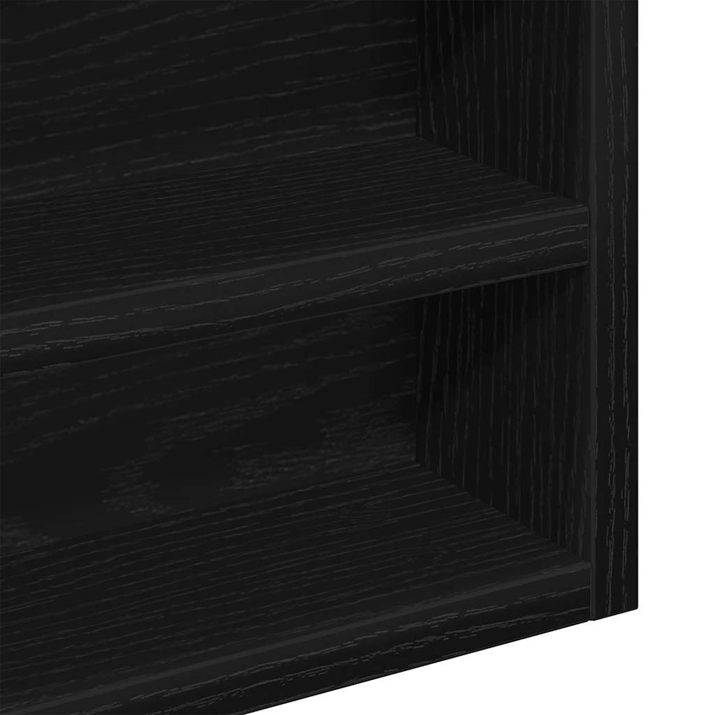 Vitrine Wandhalterung Schwarz Eichen-Optik 100 x 8,5 x 75 cm