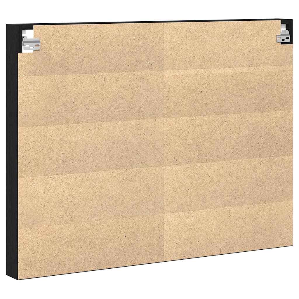 Vitrine Wandhalterung Schwarz Eichen-Optik 100 x 8,5 x 75 cm
