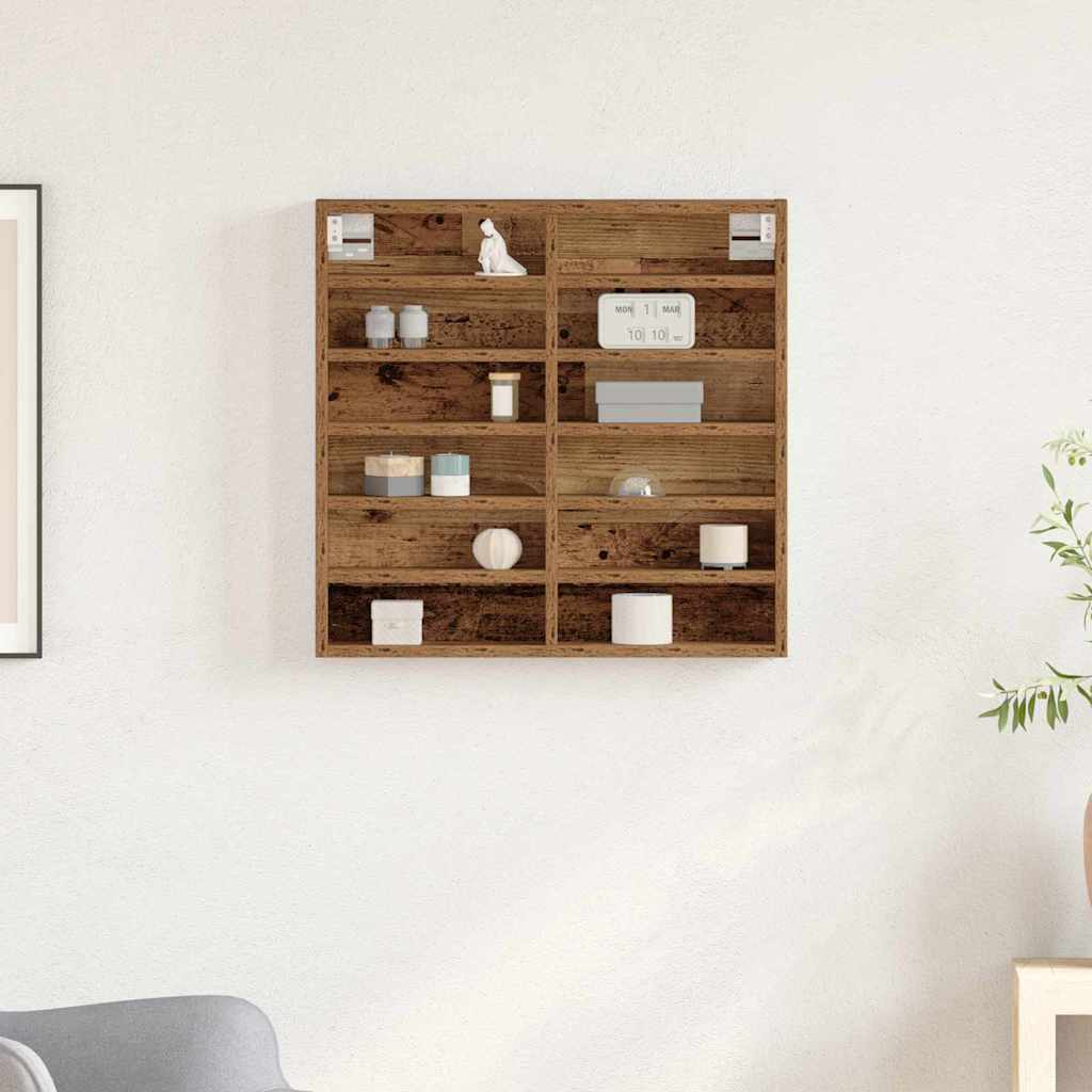 Vitrine Wandhalterung Altholz 60 x 8,5 x 58 cm Holzwerkstoff