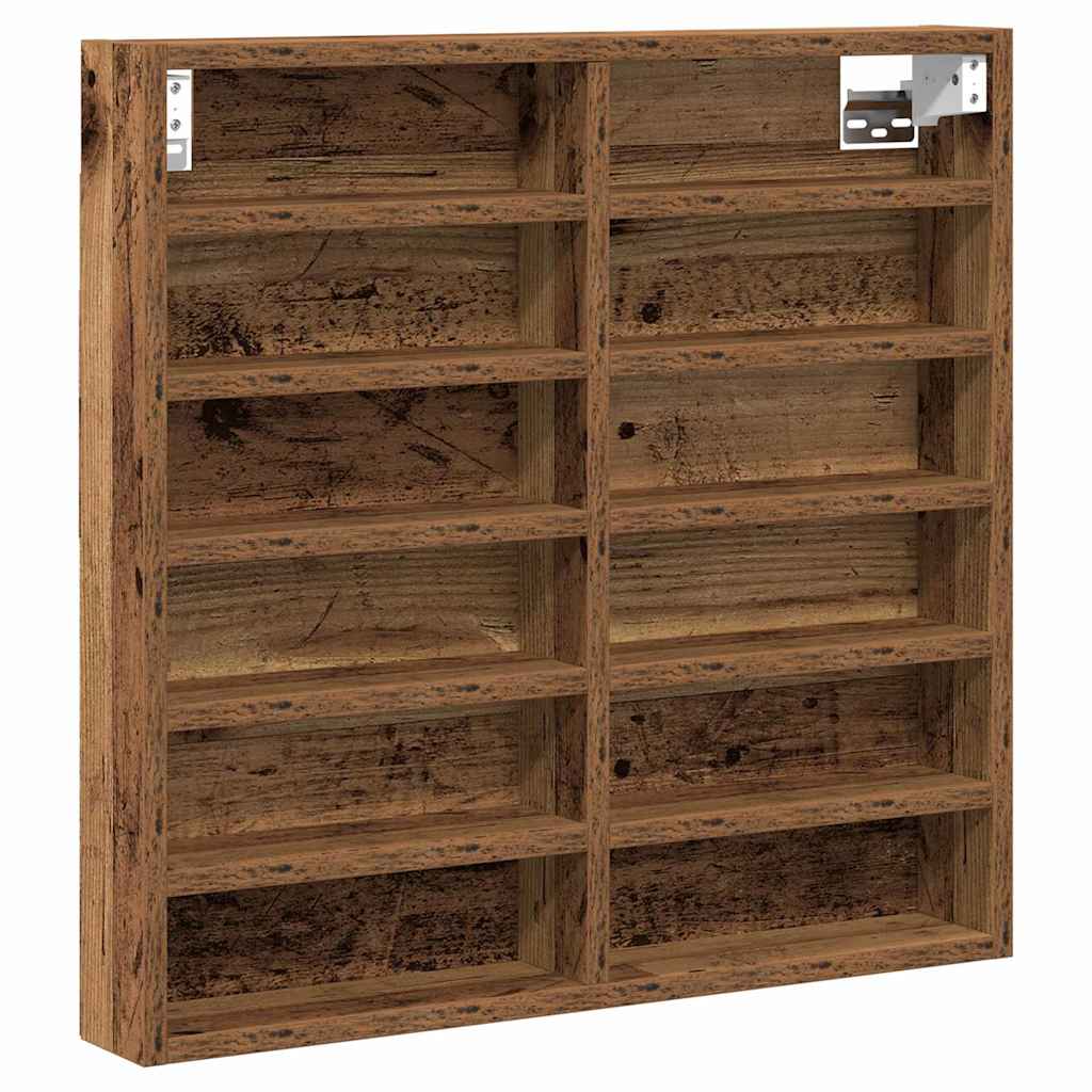 Vitrine Wandhalterung Altholz 60 x 8,5 x 58 cm Holzwerkstoff