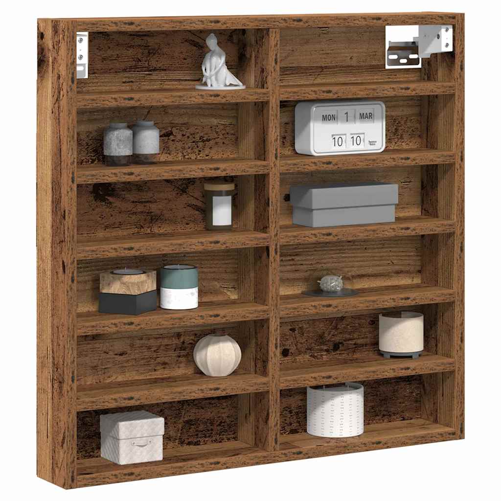 Vitrine Wandhalterung Altholz 60 x 8,5 x 58 cm Holzwerkstoff