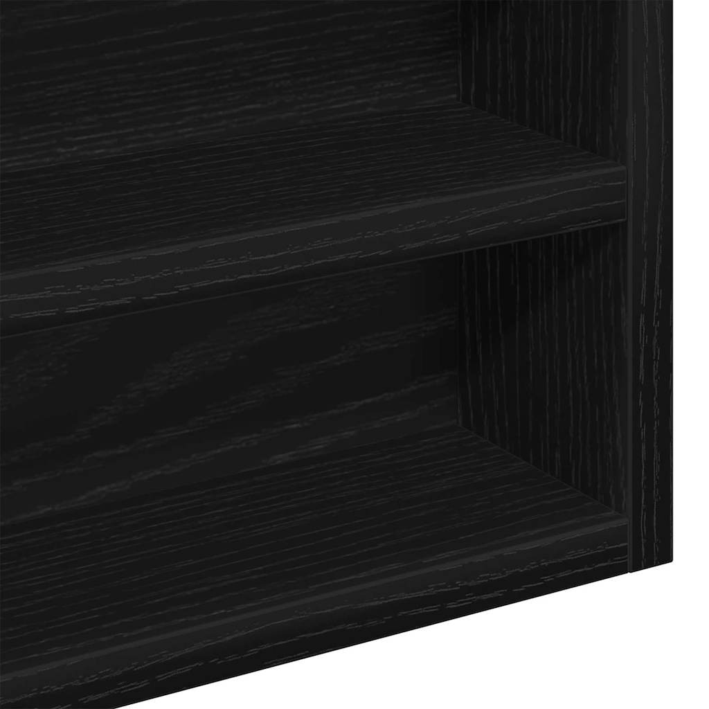Vitrine Wandhalterung Schwarz Eichen-Optik 60 x 8,5 x 58 cm