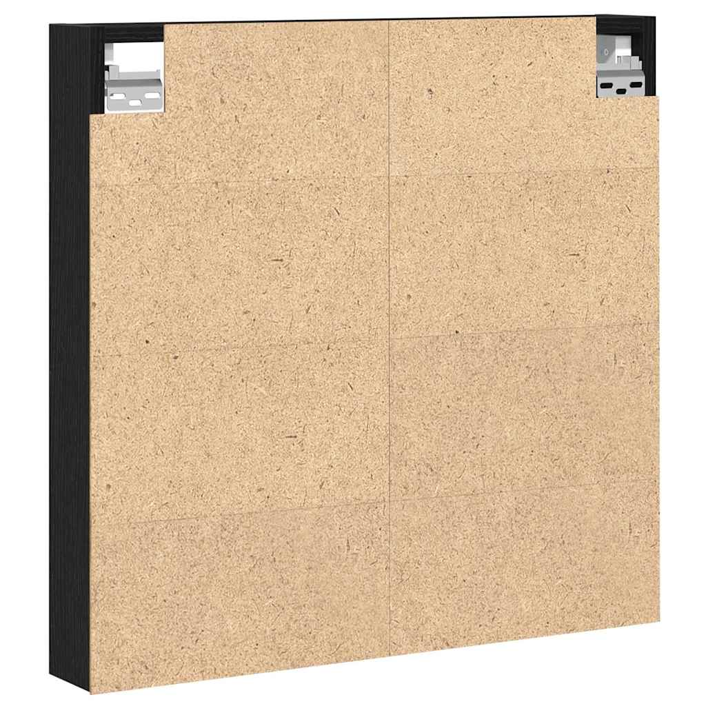 Vitrine Wandhalterung Schwarz Eichen-Optik 60 x 8,5 x 58 cm