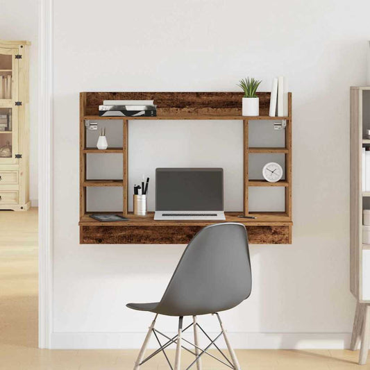 Wandtisch mit Regal Altholz 105 x 48 x 75 cm Holzwerkstoff