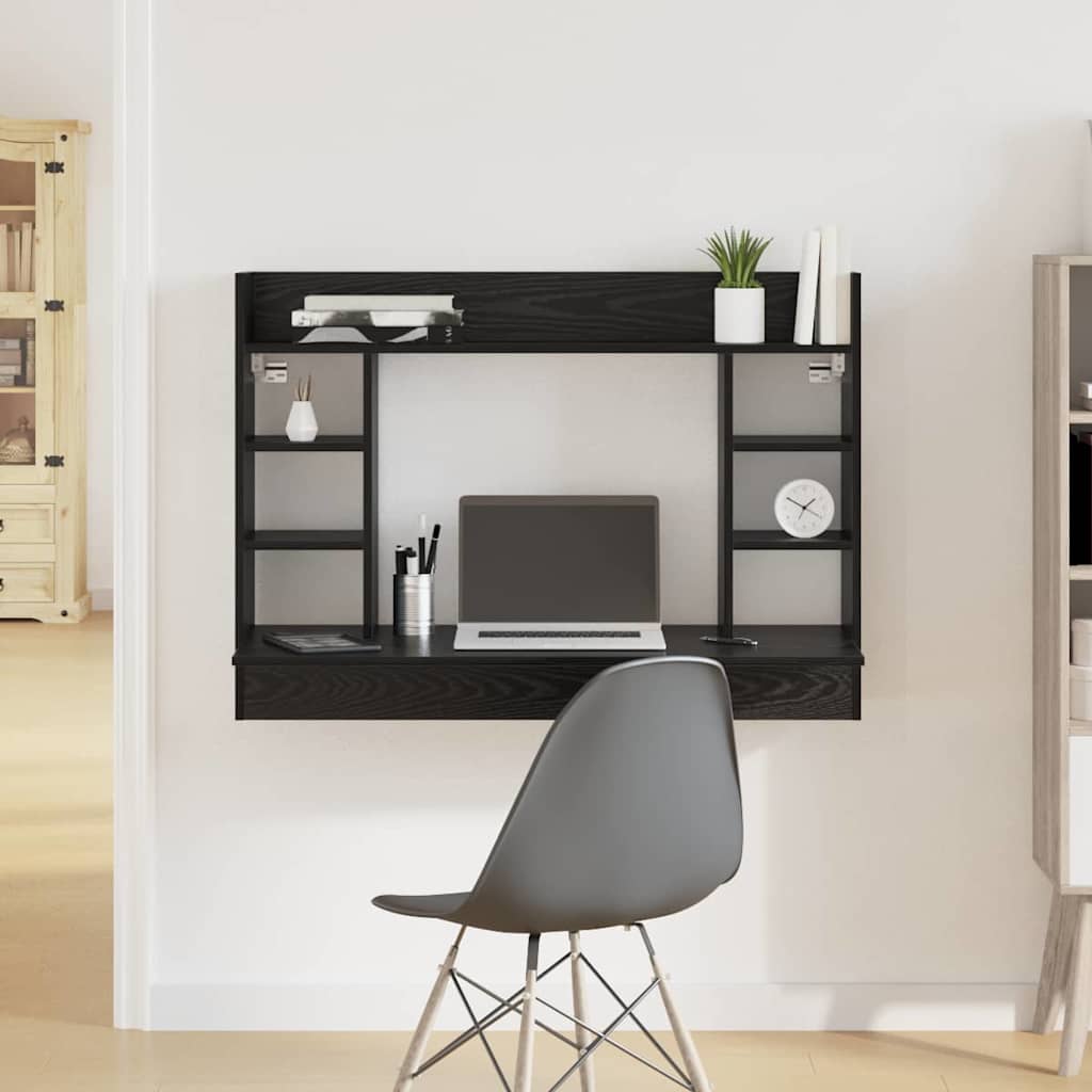 Wandtisch Schwarz Eichen-Optik 105 x 48 x 75 cm Holzwerkstoff