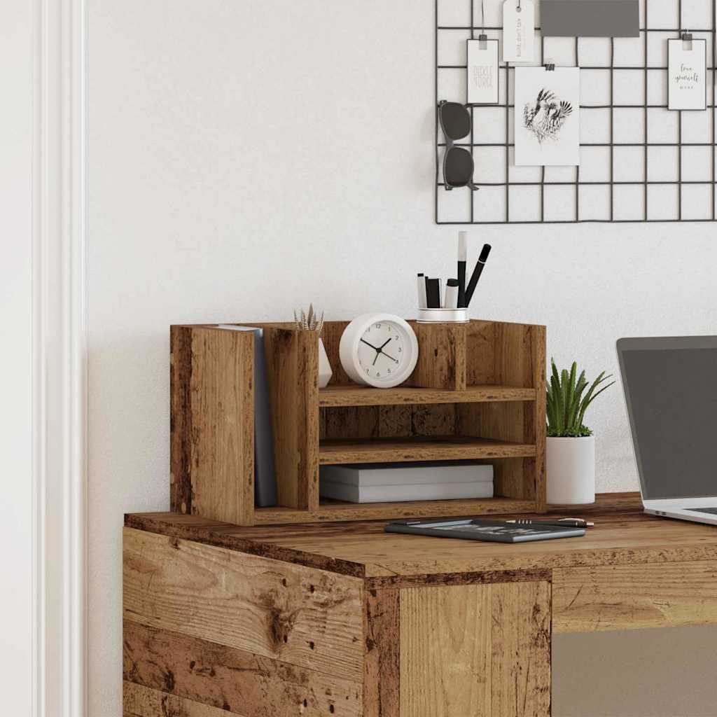 Schreibtisch Organizer Altholz 44,5 x 24 x 25 cm Holzwerkstoff