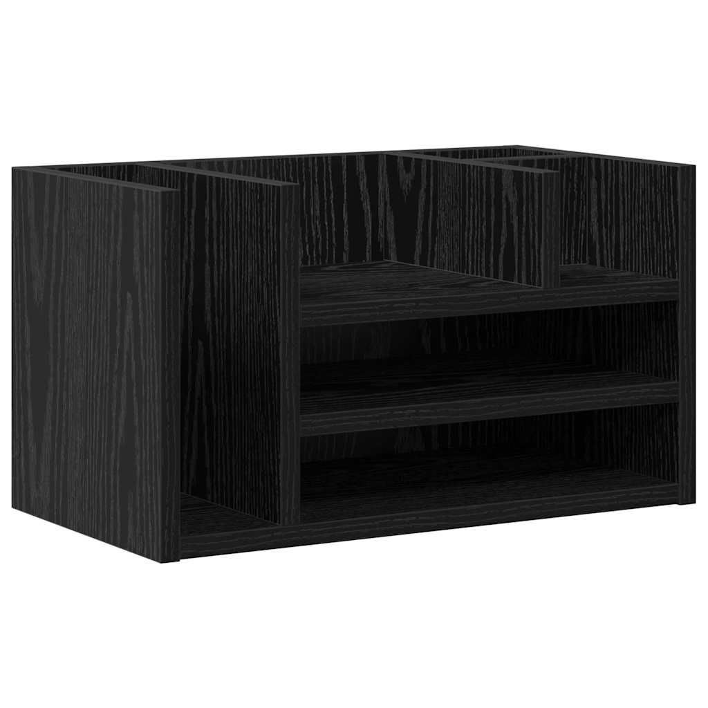 Schreibtisch Organizer Schwarz Eichen-Optik 44,5 x 24 x 25 cm