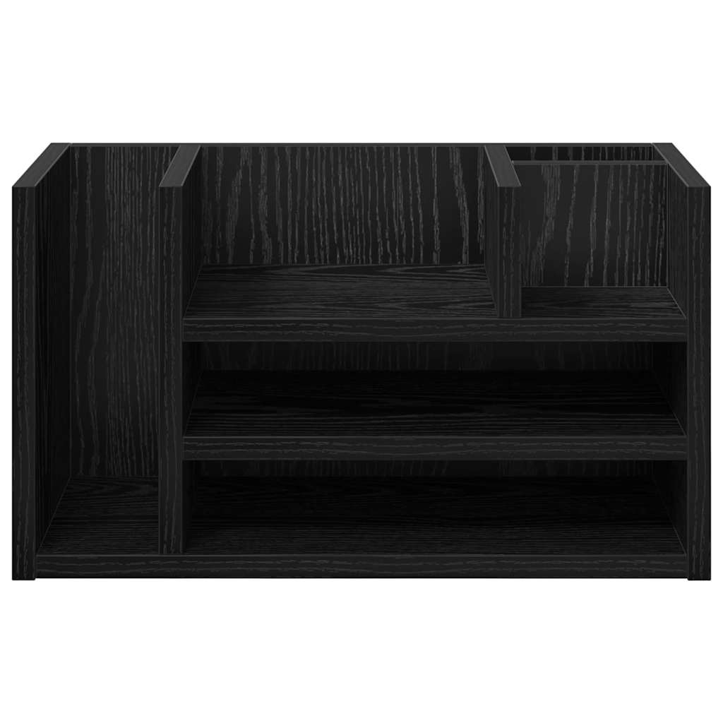 Schreibtisch Organizer Schwarz Eichen-Optik 44,5 x 24 x 25 cm